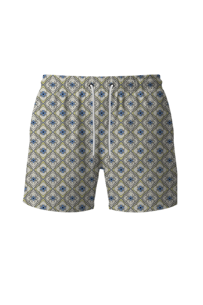 กางเกงว่ายน้ำขาสั้น ผ้ามีลวดลาย