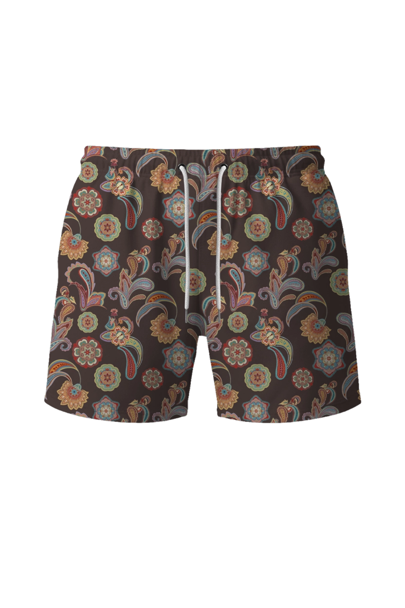 กางเกงว่ายน้ำขาสั้น ผ้ามีลวดลาย