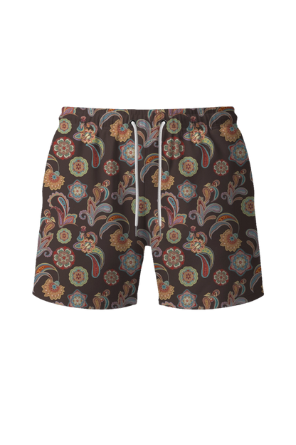 กางเกงว่ายน้ำขาสั้น ผ้ามีลวดลาย