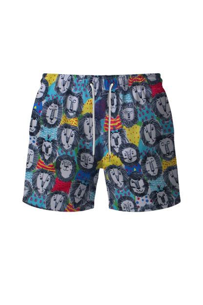 กางเกงว่ายน้ำขาสั้น ผ้ามีลวดลาย