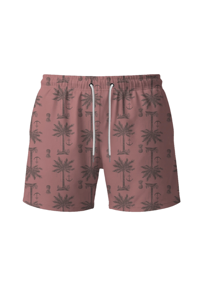 กางเกงว่ายน้ำขาสั้น ผ้ามีลวดลาย