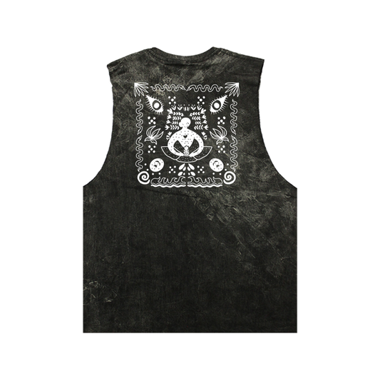 เสื้อกล้ามแขนกุด ผ้าคอตตอนฟอกขาว