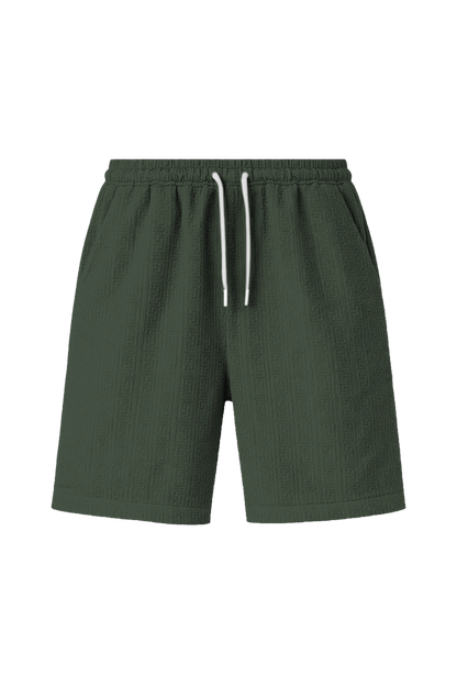 กางเกงขาสั้น ผู้ชาย ผ้าวิสโค้ท ลายเขาวงกต