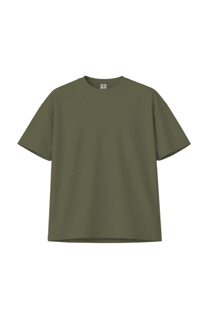 เสื้อยืดโอเวอร์ไซส์ สีพื้น ผ้าลินินผสมฝ้าย