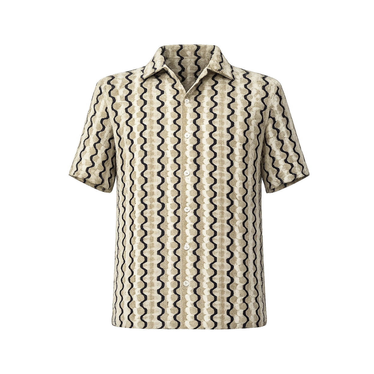 เสื้อเชิ้ต สไตล์ฮาวาย ลายคลื่นใหญ่