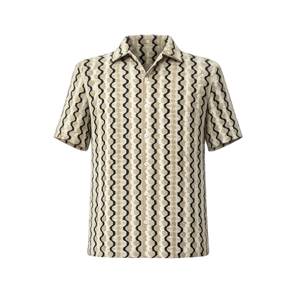 เสื้อเชิ้ต สไตล์ฮาวาย ลายคลื่นใหญ่