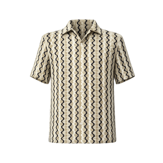 เสื้อเชิ้ต สไตล์ฮาวาย ลายคลื่นใหญ่