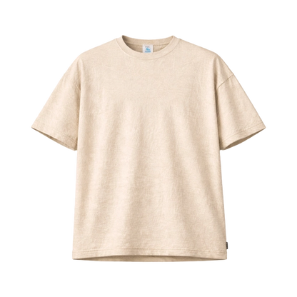 เสื้อยืดโอเวอร์ไซส์ สีพื้น ผ้าลินินผสมฝ้าย